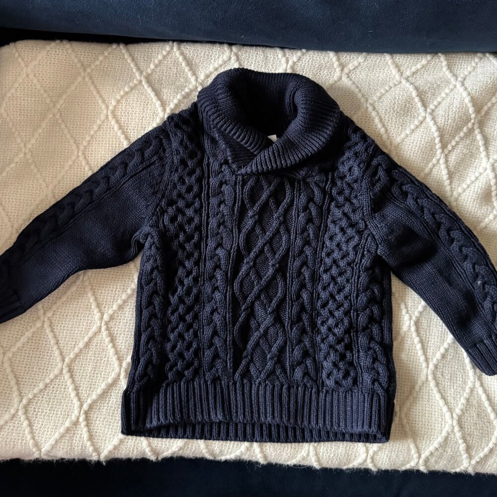 Janie and Jack - Navy Cable Knit Sweater - 18-24m